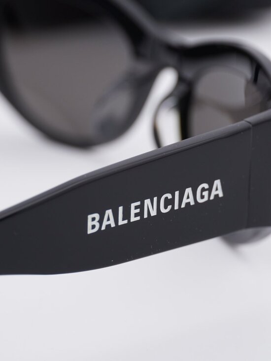 Balenciaga BB0330SK 001 Cat Eye Sunglasses - Black / Grey main image 5
